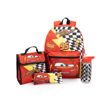 Disney Cars 4 Piece Backpack Set (Boys Red)