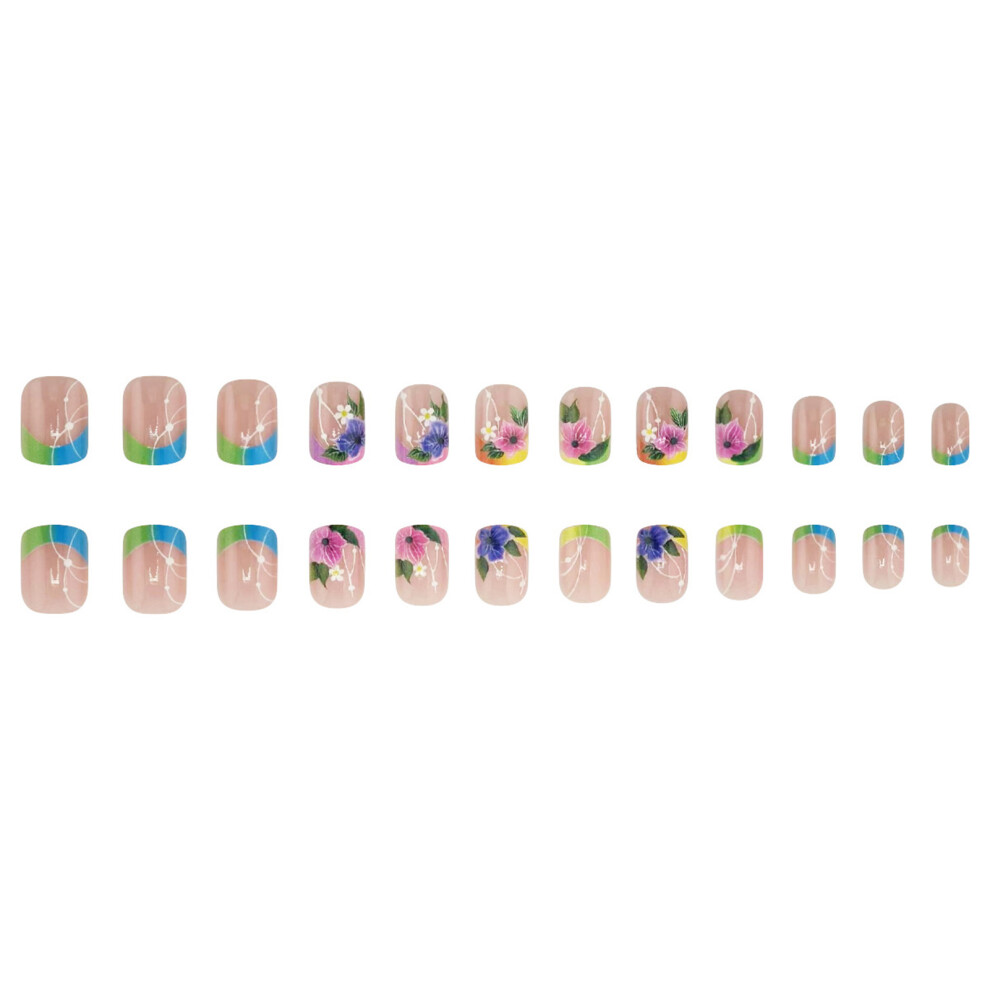 Phui-Pet-Supplies Floral False Nails - Chip & Smudge Proof
