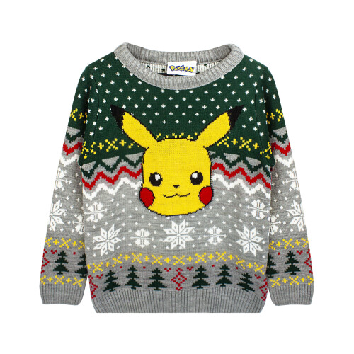 Pokémon (9-10 Years) Pokemon Christmas Jumper (Boys Grey)