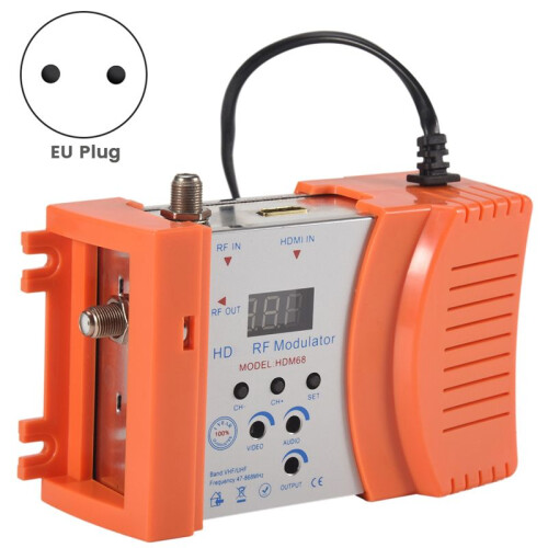 New HDM68 Modulator Digital RF  Modulator AV to RF Converter VHF UHF PAL/NTSC Standard Portable Modulator EU Plug 1