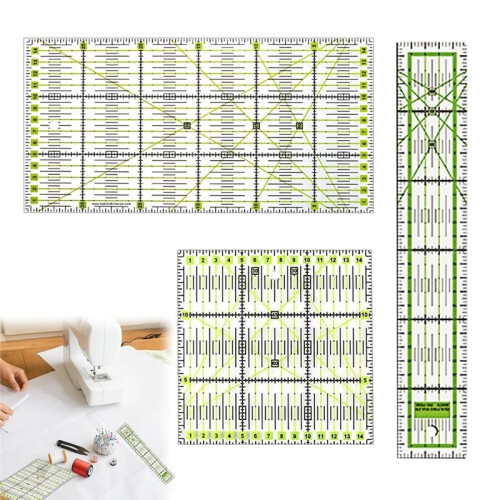 3 Righelli Trasparenti per Cucito, Righelli per Quilting per il Taglio di Tessuti, Righelli per Cucito, Modelli per Patchwork e Accessori
