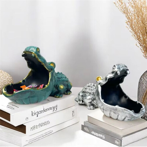 Unique and  Crocodile Card and Key Storage Box for Home Decor Silver 2