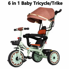 3 Wheel Kids Tricycle Pushchair Trike Green