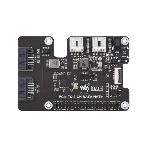Waveshare for Raspberry Pi 5 PCIe to  Expansion Board with EEPROM HAT+ PCIe to 2-CH  HAT+ for Raspberry Pi 5