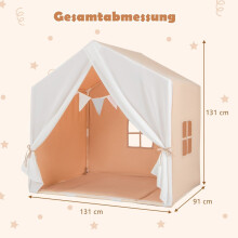 Tenda de brincar para crianças com tapete de algodão lavável e faixa de bandeira
