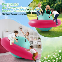Balancín de cúpula inflable para niños Balancín rodante para niños de 88" Rosa + Verde