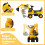 Kinderruimschop functionele graafmachine speelgoed met schop graafmachine 74 x 30 x 54 cm geel 4