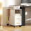 Mobile Printer Stand with Adjustable Shelf and Storage, White 4