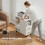 Mobile Printer Stand with Adjustable Shelf and Storage, White 8