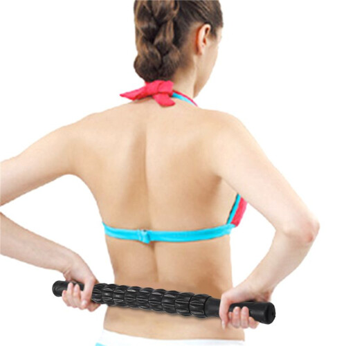 3X Adjustable Gear Muscle Massage Roller Trigger Point Massage Stick Self Myofascial Release Black 2