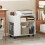 Printer Stand with Storage Shelves, Office Desk Organizer, White 3