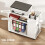 Printer Stand with Storage Shelves, Office Desk Organizer, White 6