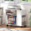 Printer Stand with Storage Shelves, Office Desk Organizer, White 4