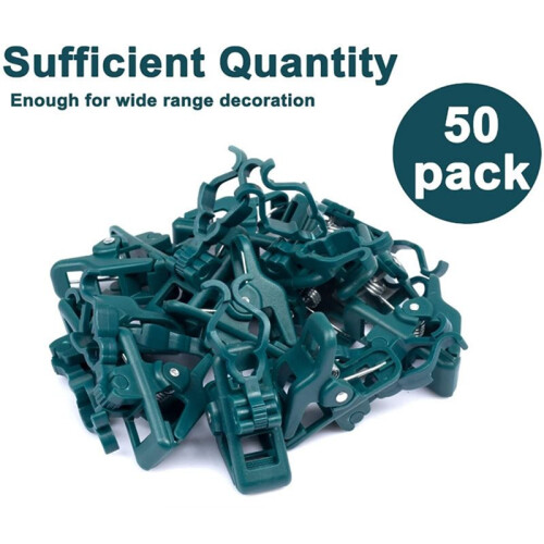 Outdoor Christmas Light Clips, 50 Pack Adjustable Quick Mount for E12,E17 Lights,Shingle and Gutter Installation 1