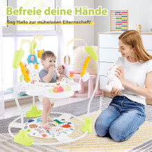 Baby Sky Jumperoo met verstelbare hoogtes, speelgoed en muziekdoos, babywalker geel