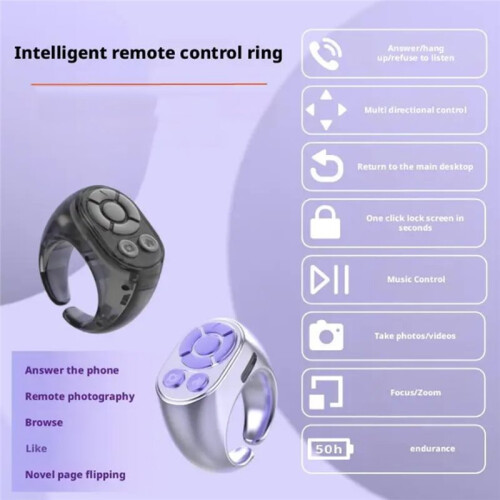 Ring Remote Control is Suitable for   Page Turning Roller, Camera Shutter, for Ios for Android Phones D