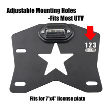 UTV License Plate Bracket with LED Light for RZR, Can Am Maverick X3, for , Cart