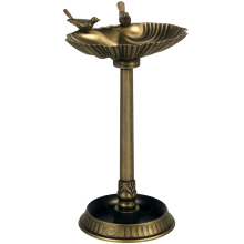 Antique Bird Bath with Double Basin and Decorative Statues