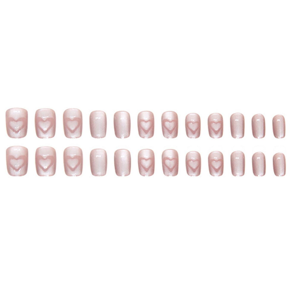 Dcph-Clothing Cat Eye Pink Fake Nails For Women