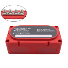 300A Heavy Duty Bus Bar Box with 4 Terminal Studs M10 Modular Power Distribution Block for Marine/Solar 48V System R