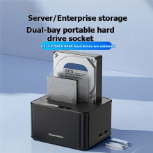 Blueendless Carcasa Externa Bahía para Discos Duros SAS/ 2,5/3,5 ",Estación Acoplamiento USB 3.2,Adaptador para Discos Duros,Transferencia