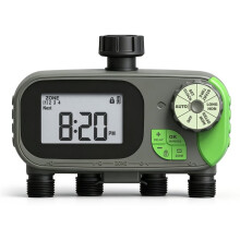 4 Zone Garden Watering Timer Rain Delay Hose Faucet Timer IP54 Waterproof Automatic Sprinkler Irrigation Controller