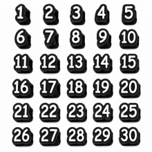 Pencil Caps Numbered 1-30 Reusable Labels Numbered Pencil Toppers Pencil Tracking Markers for Kids Students Black