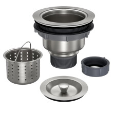 Kitchen Sink Drain 3-1/2 Inch,Kitchen Drain Assembly Kit with Removable Deep Sink Strainer Basket and Drain Sealing Lid