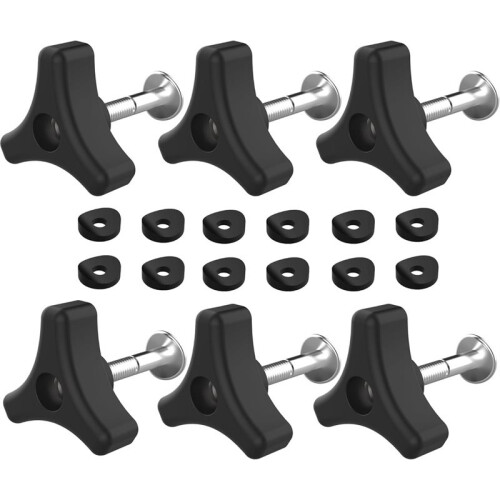 6 Pack Lawn Mower Handle Knobs Nut Bolt Kit Triangle Lawn Mower Handle Bolts, for  and Other Lawn Mower
