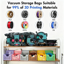 BlackVault 20Pcs 3D Filament Vacuum Storage Bags, Lightproof Reusable Dustproof Seal Bags with Sealing Clips