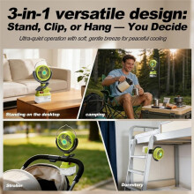 Tragfan Ohne Kabel für 18V Batterie, Dual-USB-Betriebener Kühlventilator für Auto, Zuhause, Camping und im Freien