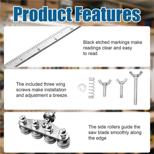 16" Positioning Calipers for Circular Saw, Adjustable Circular Saw Roller Guide Rail, for Measurements Wood Cutting 2