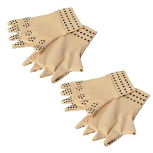 2Pairs Compression Gloves Magnetic Anti-Arthritis Fingerless Gloves Relief Hand Heal Joints Pain