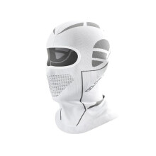 Men Women Winter Ski Mask Mech-Style Ski & Motorcycle Mask Windproof Balaclava, Full Face with Vent Holes White + Gray