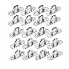 Juego de 20 Ganchos de Anillo para Techo de Acero Inoxidable, Placa de Ojo Oblonga, Gancho Colgante de Techo y Pared de Alta Resistencia