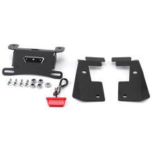 Suporte de Placa para MSX 125 GORM/SF 2016-2020 com Luzes LED e Suportes para Piscas (Preto - Etiqueta Vermelha)