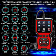 V519 OBD2-Scanner, CAN-Codelezer met Live Data, Accutest, Meer Dan 40.000 Foutcodes, I/M-Gereedheid, Emissietest voor Voertuigen Vanaf 1996