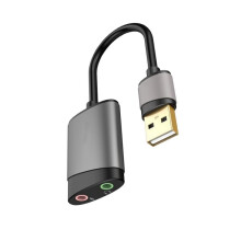USB Sound Card Audio Card USB to 3.5mm Dual Femal External Sound Card with Mic Headset Adapter for Speaker Laptop