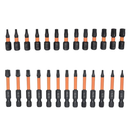 26Pcs Torx Screwdriver Bit Security Tamper Proof Magnetic Screwdrivers Bits Drill Star Plum Solid Screw Driver 1/4 Hex 2