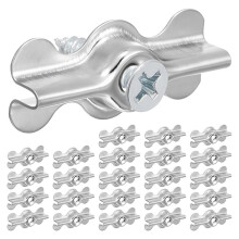 24 Pcs Metal Flush Clip with Self-Tapping Screws for Storm Windows, Screens & Door Panels