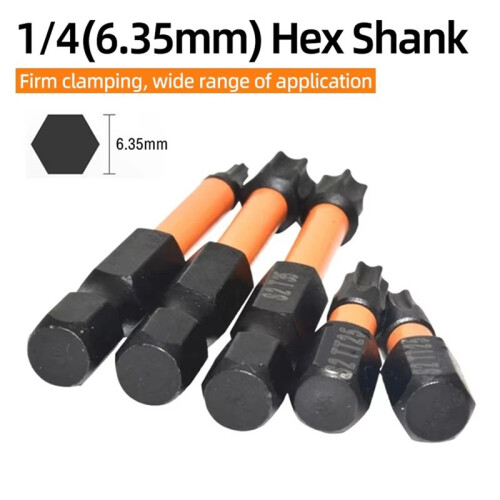 26Pcs Torx Screwdriver Bit Security Tamper Proof Magnetic Screwdrivers Bits Drill Star Plum Solid Screw Driver 1/4 Hex 2