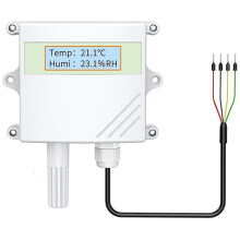 LCD Display Temperature and Humidity Sensor SHT40 Probe Wall-Mounted Detector Waterproof Transmitter Sensors RS485 1M