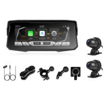 6.86 Inch Motorcycle Carplay Screen Portable Wireless Carplay Android Auto Navigation System Dual Camera Video Recording