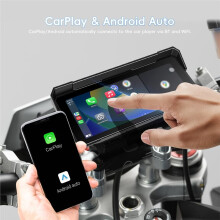 8.1 Inch Motorcycle CarPlay Screen Android Auto, Navigation System with Front and Rear Cameras 1080P Dash Cam