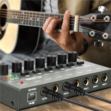 Ulepszony DX800 Ultra Low Noise 8-Kanałowy Mikser Liniowy Mikser Dźwięku Zasilacz DC5V Łatwa Obsługa Miksera Audio