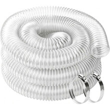 2.5IN X 10FT PVC Dust Collection Hose, PunctureResistant Flexible Clear Fume for Dust Collection Systems