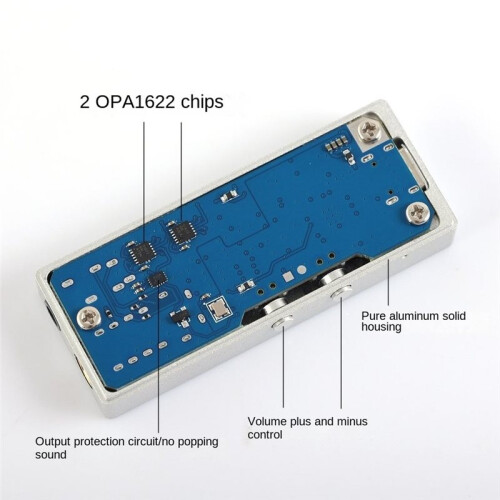For Rod Rain Audio Balanced Decoder Headphone Amplifier Mobile Phone Small Tail ES9039Q2M Sound Card for DSD Silver