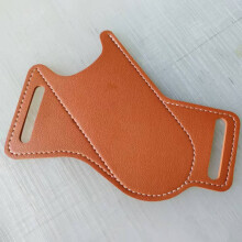 (Brown) 5\" Folding Knife PU Leather Waist Sheath