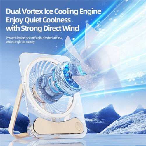 Ultra-Thin Desktop Fan Digital Display USB Charging Strong Wind Silent Card Style Fan Dormitory Small Fan C 1
