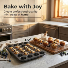 Muffin Pan with Cupcake Liners for Baking,24 Cup Nonstick Carbon Steel Cupcake Pan,Muffin Tin for Baking Supplies